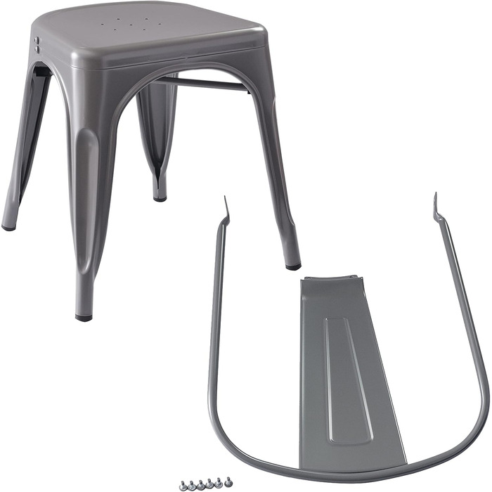 Amazon Basics Stackable Metal Dining Chairs (Set of 4)