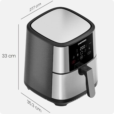 Chefman TurboFry Air Fryer - 4.75L Family Size with Digital Controls