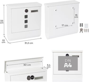 Поштовий ящик ARREGUI Chance E7005 сталевий з газетницею, сірий антрацит (DIN A4) | Настінний поштовий ящик з вікном та табличкою для імені