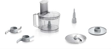 Bosch Compact Kitchen Machine MultiTalent 3 MCM3100W, 20 Functions, Mixing Bowl 2.3 L, Universal Knife, Slicing/Grating Disc, Whisking Beater (for cream), Funnel, Lid, 800 W, white, 800 W Accessory Package Large Single