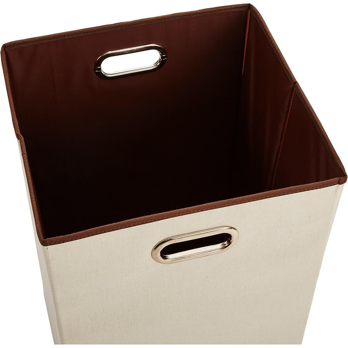 Amazon Basics - Rectangular Collapsible Laundry Basket, Beige, Brown