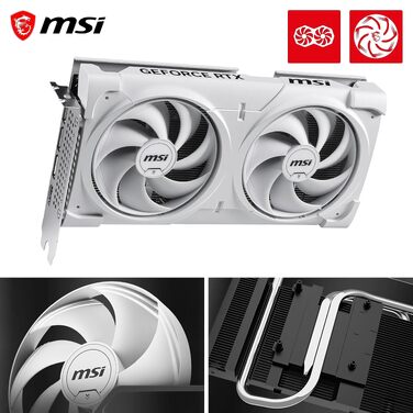 Відеокарта MSI GeForce RTX 5060 Ti VENTUS 2X OC WHITE 8GB GDDR7, PCIe 5.0
