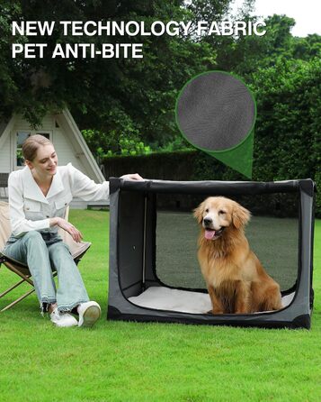 Складана переносна собача будка для середніх та великих собак, 106.7 см, 4 двері, м'яка, сіра, з сумкою для зберігання (106*78*78 см)