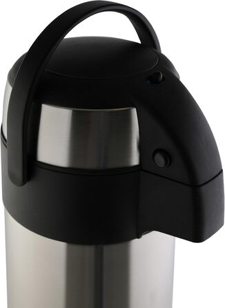axentia Airpot in Silver, Stainless Steel Pump Dispenser, Capacity: approx. 5 L, 19 x 19 x 45 cm