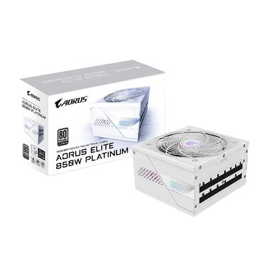 Блок живлення GIGABYTE AORUS Elite P850W Ice 850W, PCIe 5.0, 80 Plus Platinum, повністю модульний, ATX 3.0, білий