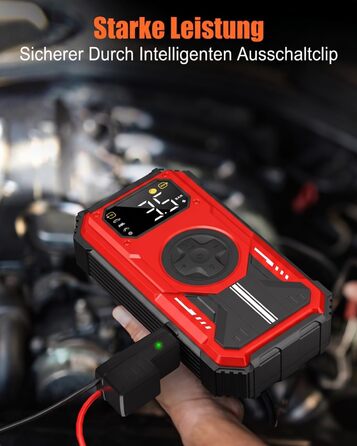 Powerbank для авто 7-в-1: Пускозарядний пристрій 7000A, Компресор 150 PSI, LED Ліхтарик, LCD Дисплей (Бензин до 10л, Дизель до 8л)