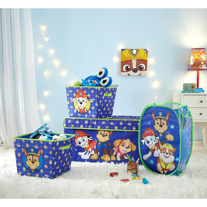 Складана дитяча скриня для іграшок Paw Patrol Chase, Marshall і Skye, міцна з кришкою, Nickelodeon
