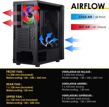 Корпус для ПК Empire Gaming Gamer Crystal – Чорний, ARGB, Mid-Tower, ATX/Micro ATX/ITX, 3D-дзеркальний ефект, RGB вентилятори