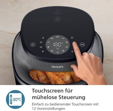 Philips Airfryer 3000 Series 4.2L, Viewing Window, 16-in-1 Airfryer, RapidAir Plus Technology, Less Fat, HomeID Recipe App, Effortless Cleaning (NA320/00)