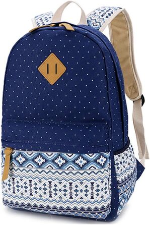Стильний жіночий/дівочий рюкзак з канвасу з принтом у смужку. Ідеальний для школи, університету, підліткам та дорослим. (Блакитний)