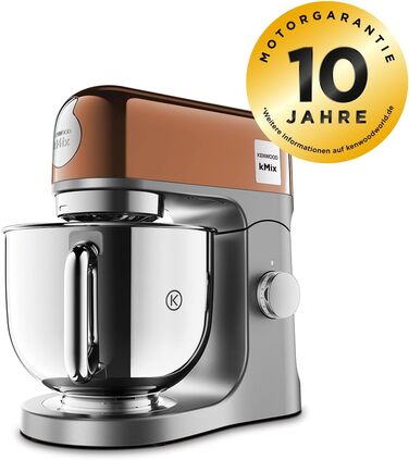 Кухонна машина Kenwood kMix Editions KMX760BC, 1000 Вт, чаша 5 л з нержавіючої сталі, набір для кондитерських виробів, захист від бризок, колір Rose Gold