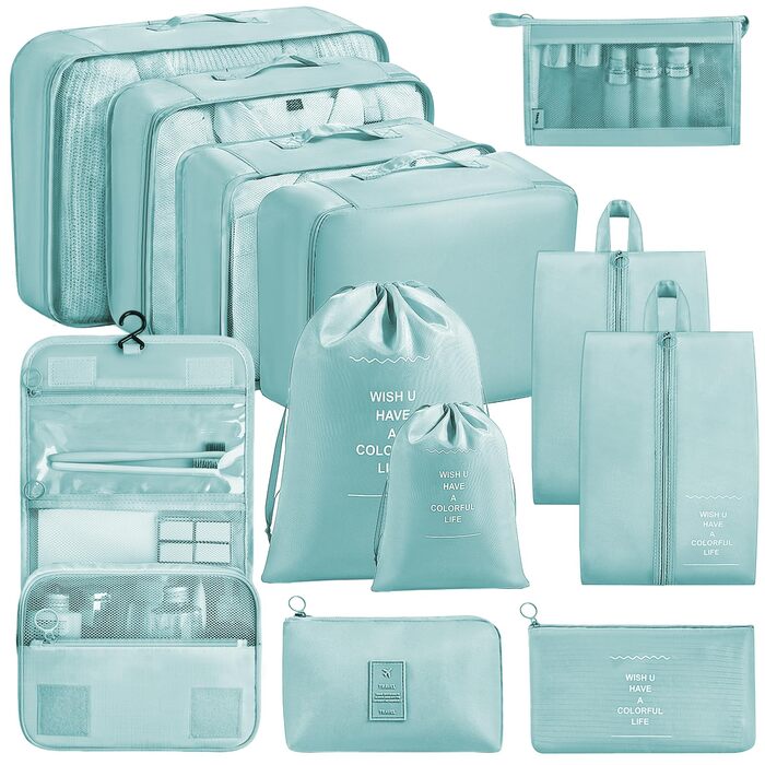 Органайзер для валізи Chijoo (12 шт, чорний) – Набір кубиків для пакування, аксесуари для подорожей