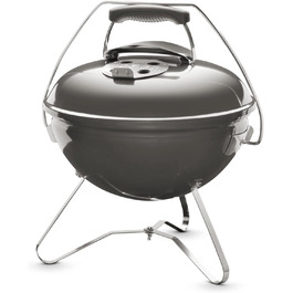 Вугільний гриль Weber Smokey Joe Premium, портативний, 37 см, з порцеляновим покриттям, кришка та котел, сірий, ручка для перенесення