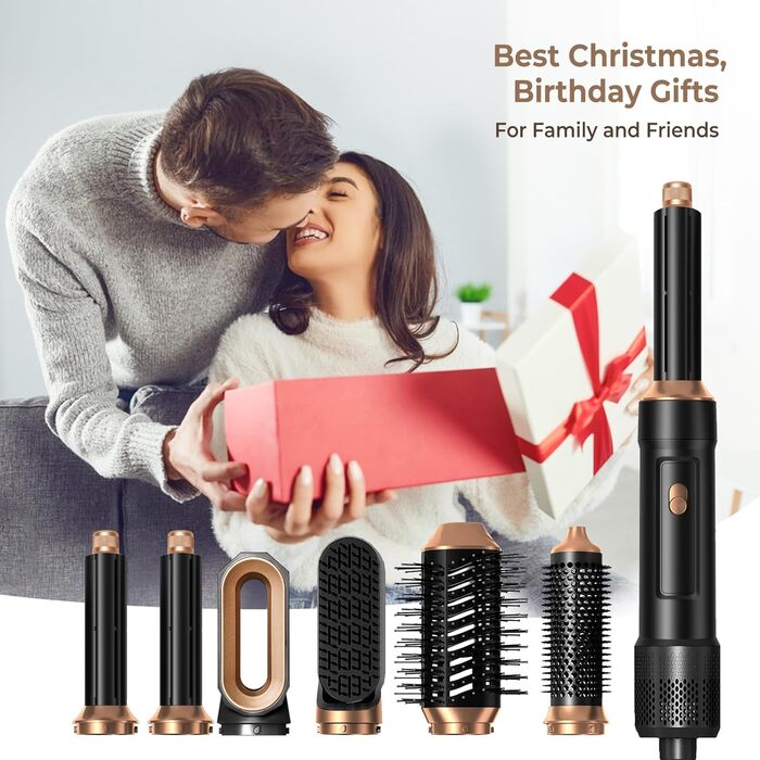 Набір для укладки волосся Pro Hairstyler 6 в 1: фен-щітка, плойка, іонізація, 1000W, чорний