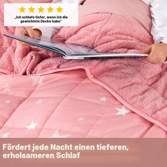Обважнююча ковдра Dreamscene Star 3кг, 100x150 см, терапевтична ковдра для сну та релаксації (Рожева)