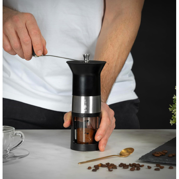 Ручний кавомол Bialetti з нержавіючої сталі, матовий чорний