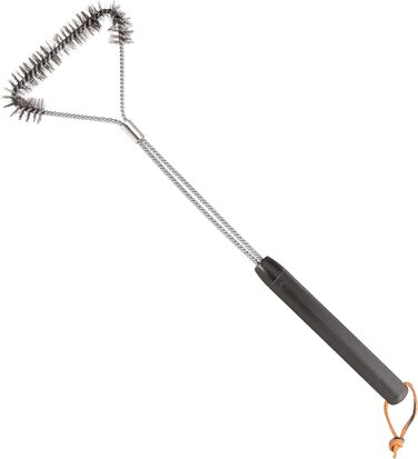 Weber 6493 3-Sided Grill Brush with Stainless Steel Bristles, Black, 53 cm