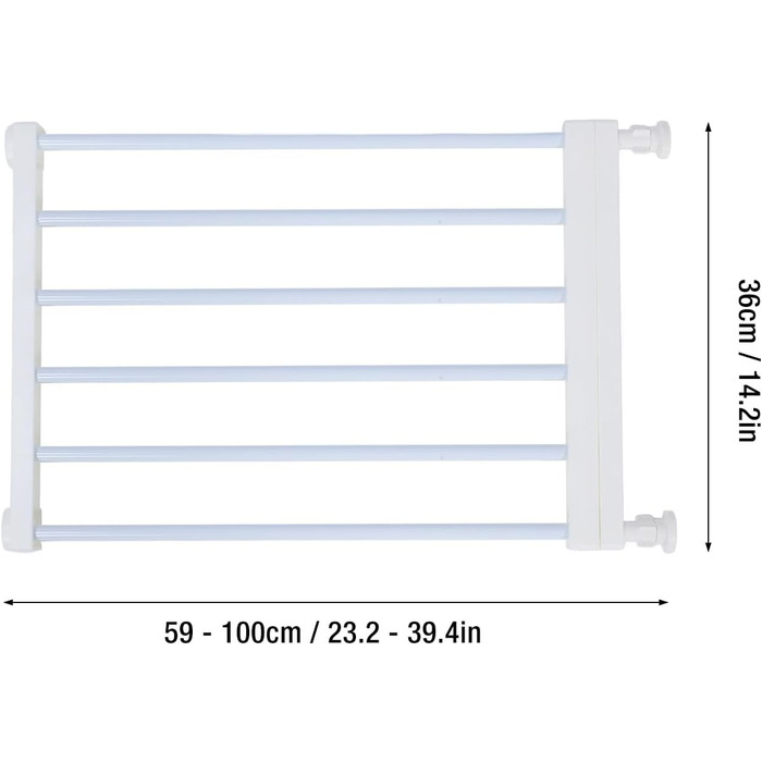 Розширюване переносне захисне ґратка для собак та дітей, сталевий каркас, чорний колір, висота 42/36 см