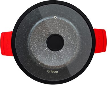Каструля Briebe Black Titanium з титановим покриттям, 16 см, індукція, склокришка, для плити та духовки