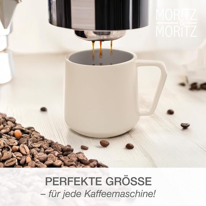 Набір кавових чашок Moritz & Moritz CAVO Stone (6 шт.) - 500 мл, кераміка, стильний дизайн з ручкою