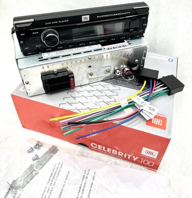 Автомобільна магнітола JBL Celebrity 100 Bluetooth, 1 DIN, 4x50Вт, без CD, FM-радіо, USB, SD, AUX, знімна панель, гучний зв'язок, Harman Kardon