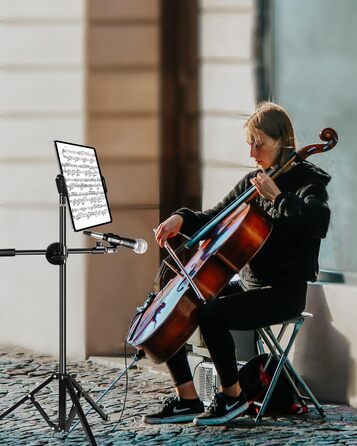 Алюмінієва підставка для iPad з мікрофонним кріпленням Elitehood, чорна