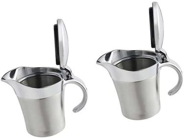 HomeDecTime 2 x Double-Walled Sauce Bowls Stainless Steel Thermal Sauce Pot
