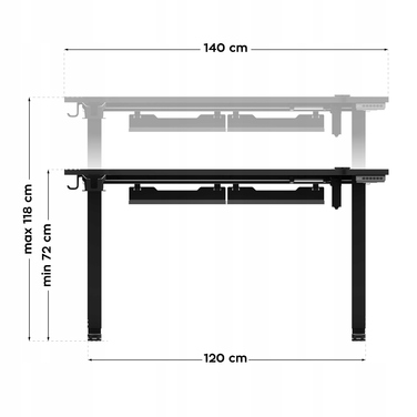 Електричний стіл Huzaro Hero 8.7 RGB LED