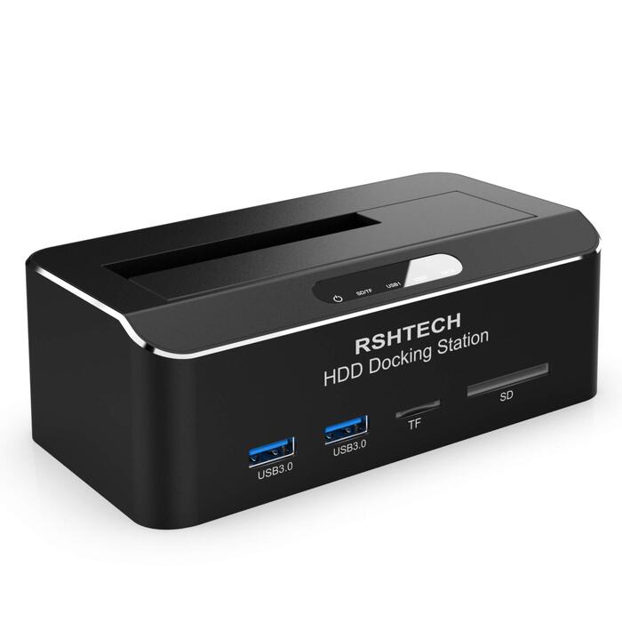 Док-станція для жорстких дисків RSHTECH Aluminium USB 3.0, 24TB, RSH-DS01, один слот + картридер SD/TF