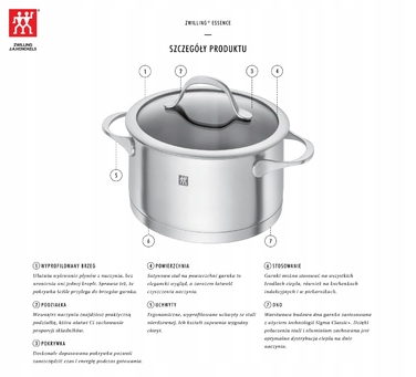 Набір каструль Zwilling Essence з нержавіючої сталі, 5 предметів