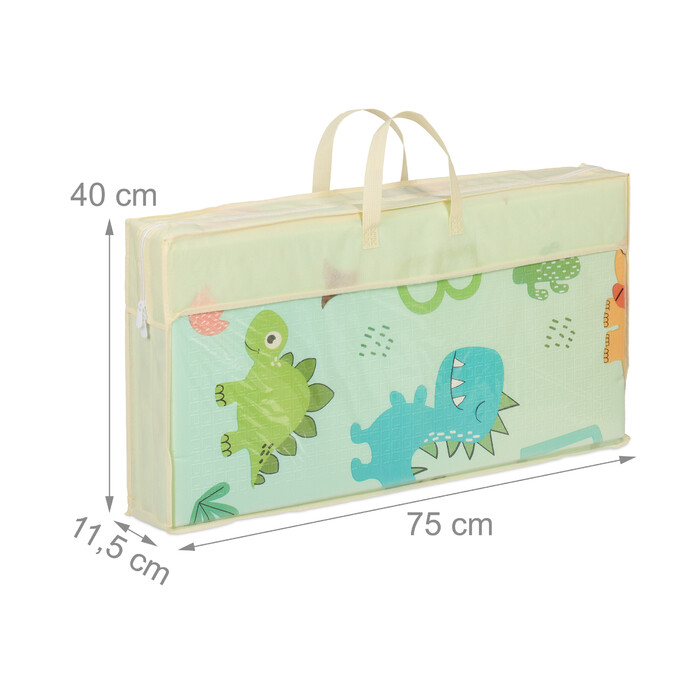 Relaxdays Foldable Play Mat Dinosaurs and Train