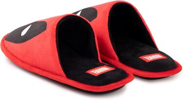 Тапочки Deadpool Marvel для дому, дорослі | Червоні пантофлі з принтом маски | Супергеройські тапочки Marvel Comics 43/44 EU