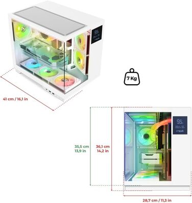 Spirit of Gamer Viper CRX: Корпус для ігрового ПК з 6 RGB вентиляторами, LCD дисплеєм та підтримкою водяного охолодження