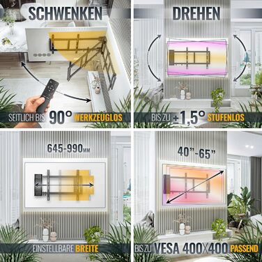 Настінне кріплення для телевізора RICOO R07 40-100 дюймів, до 100 кг, VESA 200x200 - 600x400, похиле, для 55, 65, 75, 85 дюймів
