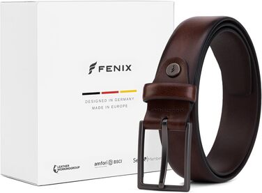 Чоловічий ремінь FENIX LOS ANGELES Toffee Brown (95 см) — шкіряний, регульований, з нікель-вільною пряжкою, ширина 30 мм, для костюмів та джинсів