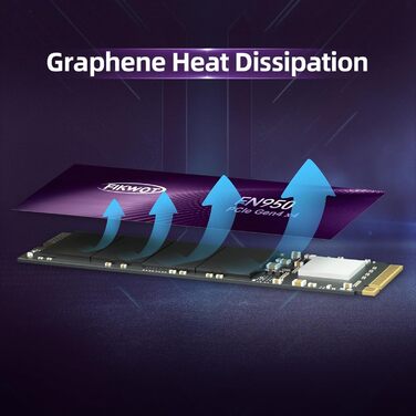 SSD накопичувач 2TB PCIe Gen4 M.2 з графеновим охолодженням - 7350 MB/s, динамічний SLC кеш, для ноутбуків та ПК