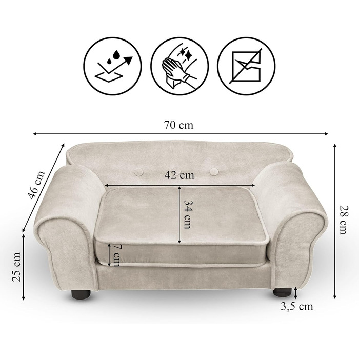 Диван для домашніх тварин MG Design темно-зелений: міцний дерев'яний каркас, м'яке оздоблення, легкий у догляді. Підходить для собак та котів, готовий до використання. Розмір W12 (Ширина – W01)