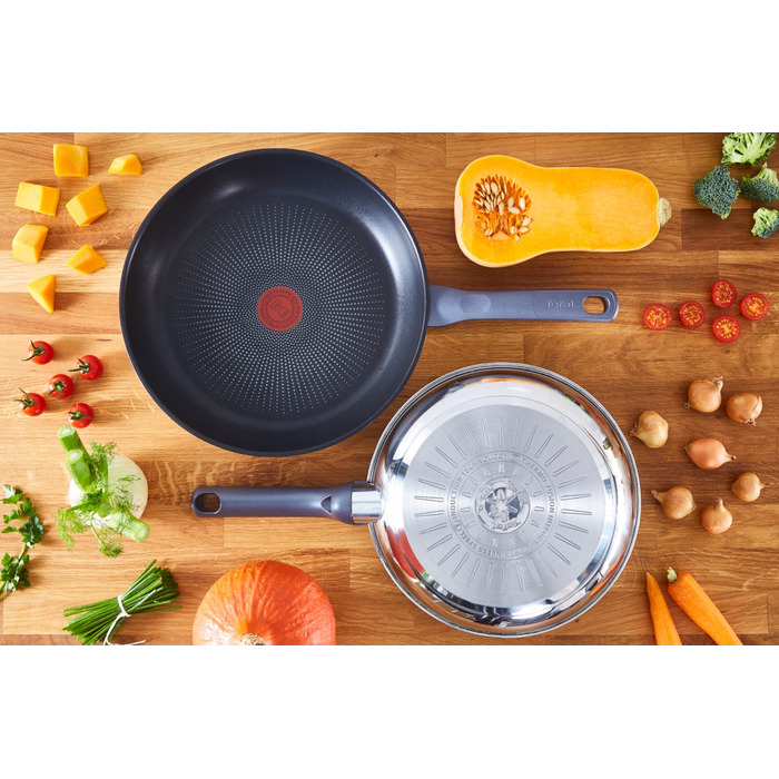 Набір сталевих сковорідок TEFAL Daily Cook (20/24/26/28/30 см), для індукційних плит