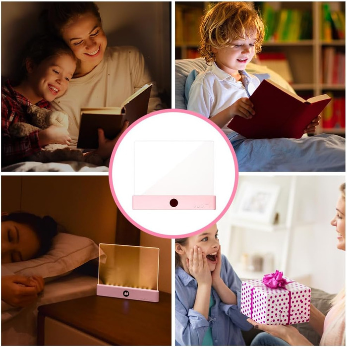 Світлодіодна плоска лампа для читання книг HOTUT Lightwedge, портативна LED-підсвітка сторінок для ліжка з захистом очей, рожева