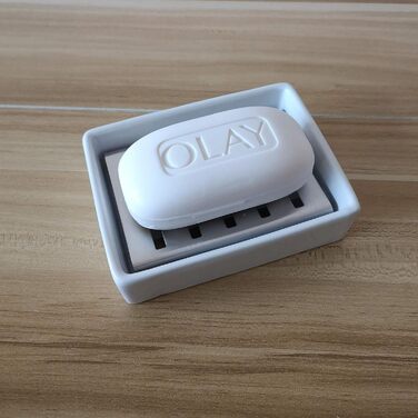 Миска для мила Lofekea з кераміки та нержавіючої сталі, двошарова мильниця для ванної та душу