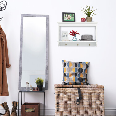 Relaxdays Wall Shelf with 3 Hooks