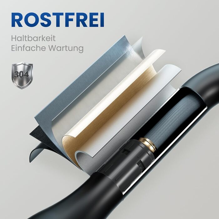 Кухонний змішувач CECIPA висувний, чорний, 360° поворот, міцний, без витоків, легка установка, з витяжною насадкою, матовий чорний