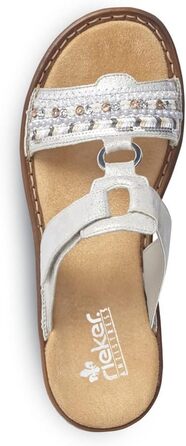 Пантолети Rieker 628M6 сріблясті жіночі Slip-On, розмір 41 EU