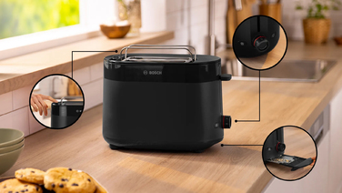 Тостер Bosch TAT2M123, чорний, 950 Вт