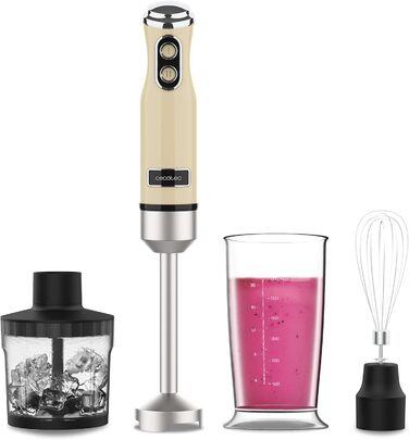 Блендер Cecotec Stabmixer Power RetroYellow 1200MAX: потужний, з аксесуарами, для кремів та смузі