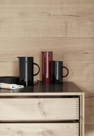 Термос Stelton EM77, 0.5 л, чорний - ізольована кавова/чайни термос з подвійними стінками, скляний вкладиш, магнітний замок, вінтажний дизайн