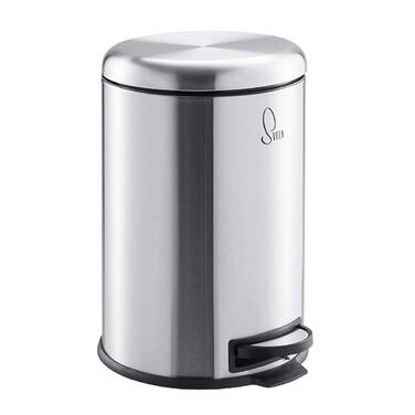 Сміттєвий бак SVITA T20 з нержавіючої сталі, 20 літрів, з педаллю, срібний колір. Підійде для кухні.