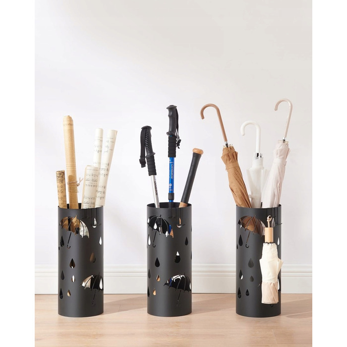 Підставка для парасольок Songmics, металева, чорна