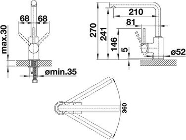 Кухонний змішувач BLANCO MILA чорного матового кольору, високого тиску, з керамічним картриджем та захистом від зворотного потоку води, економічний | Розміри: 10,5x25,5x27 см