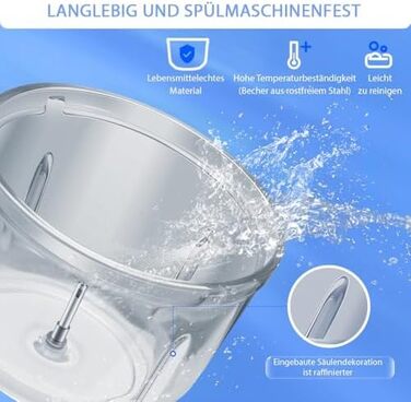 Електричний подрібнювач м'яса Bear 2L+1.8L з функцією м'ясоподрібнювача, 600W, 2 швидкості, зі скляною та нержавіючою сталлю, 4 леза, для м'яса, дитячого харчування, фруктів та овочів